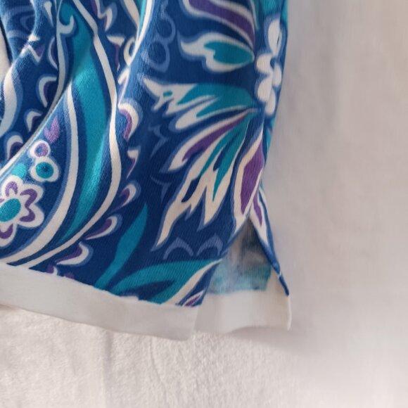 Bob Mackie, 1X Cardigan, Blue Floral Print, 3/4 Sleeve, V Neck, Button Down - Picture 10 of 16